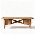 Wooden coffee table with unique design and natural finish 120 x 60 x 45cm