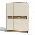 Modern beige storage cabinet with three doors and sleek handles 80 x 40 x 120cm