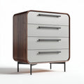 Modern wood dresser with four drawers in walnut and gray finish 60 x 40 x 90cm