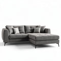 Modern sectional sofa with textured fabric in gray 240 x 160 x 85cm