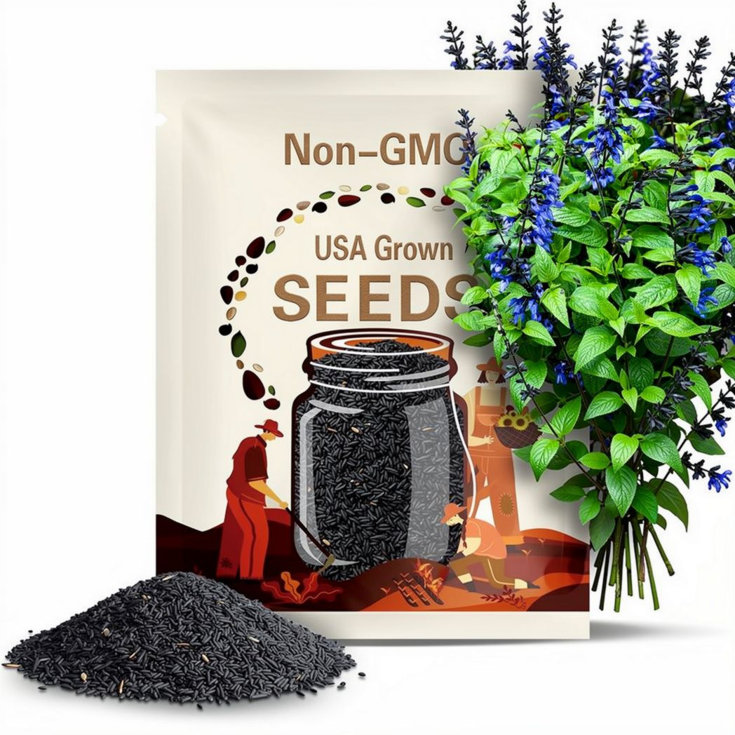 50+ Black and Blue Salvia Seeds, Tender Perennial, Live Starter Plant, Perennial Hummingbird Flower, Deep Blue Blooms, Pollinator Friendly