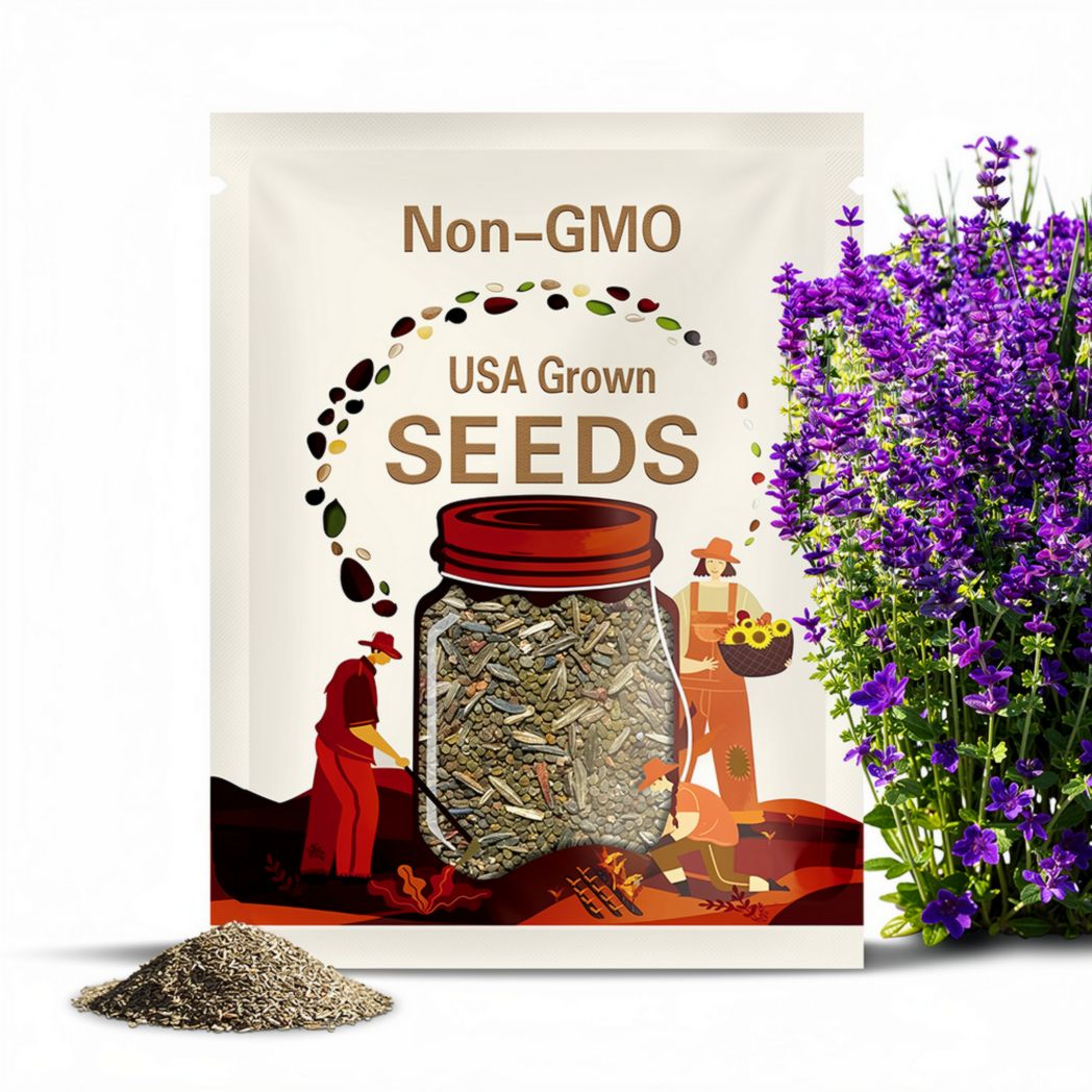 50 BLUE Monday CLARY SAGE Salvia Viridis Horminum Herb Flower Seeds