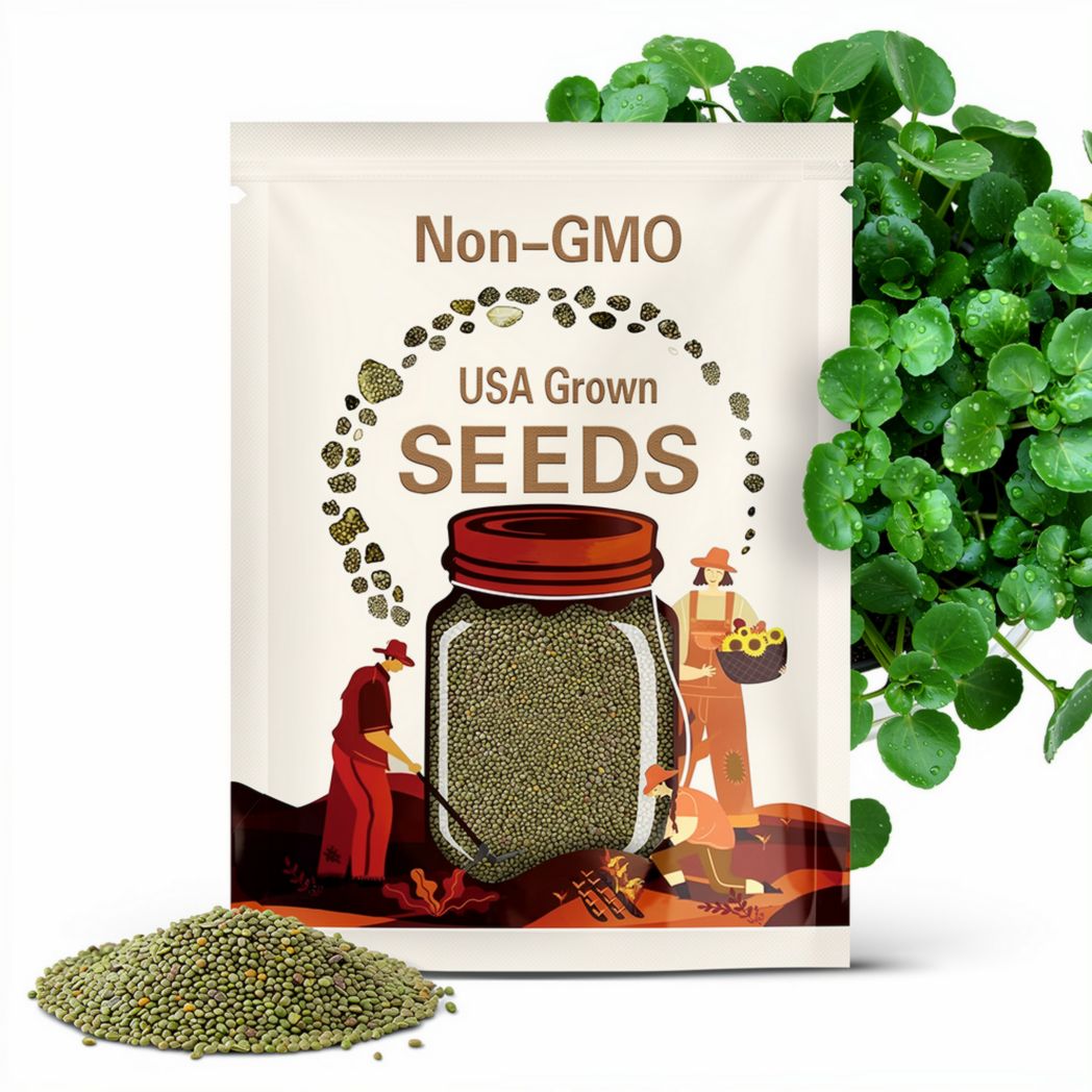 True Watercress Seeds (Yellowcress/Brooklime/Cresson/Tall Nasturtium/Cress/Brunnenkress) | Heirloom - Non-GMO | Nasturtium Officinale | 1157