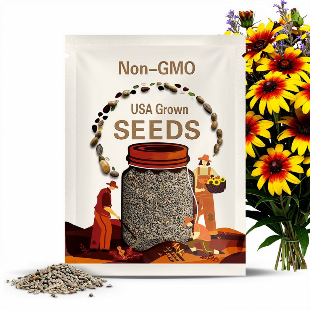 Gloriosa Daisy Seeds - Rudbeckia hirta, Bright Yellow-Red Flowers, Non-GMO Flower Seeds