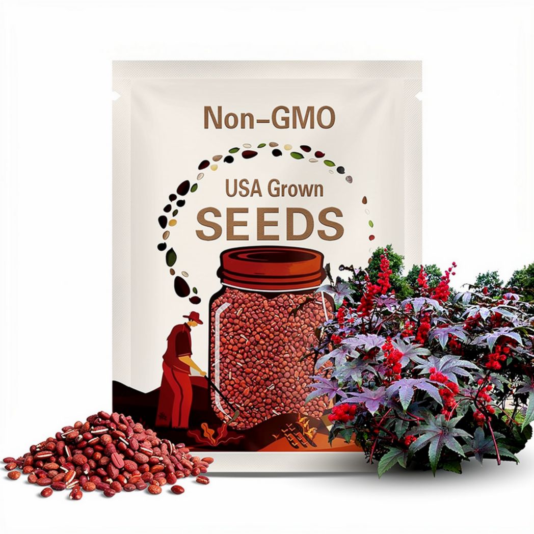 25 Red Wonder Tree Castor Pods Exotic Seeds. Ships free