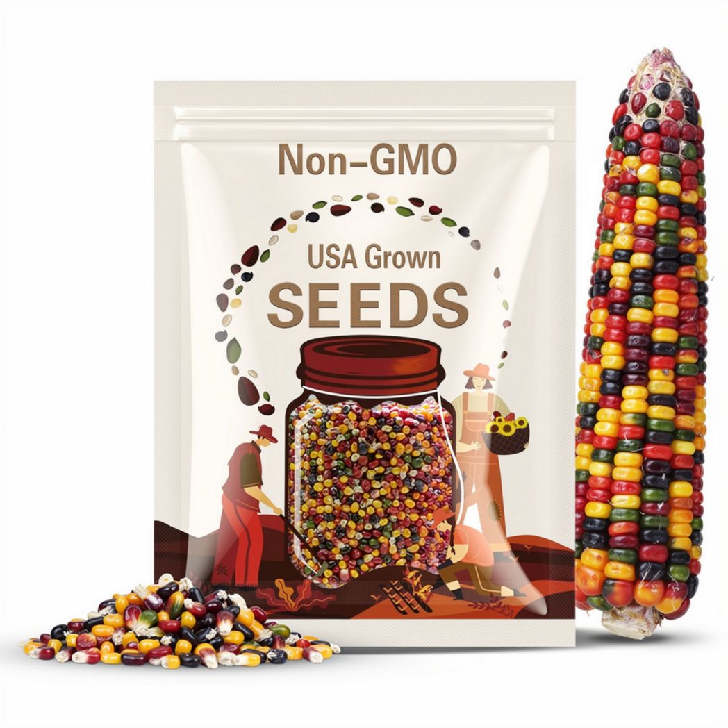 30 Exotic Maize Mix Seeds – Multicolor Corn Varieties – Blue, Red, White & Yellow Kernels