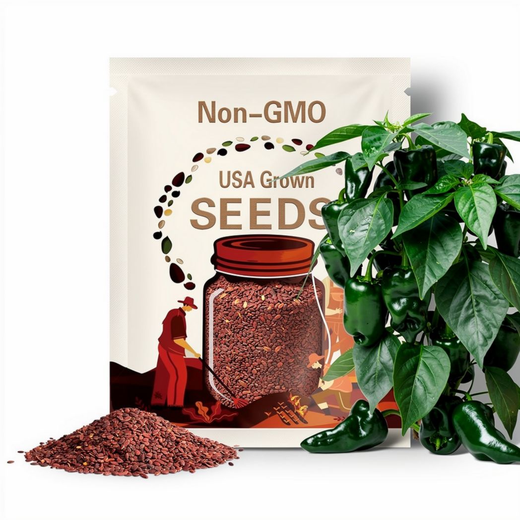 30+ Ancho Poblano Pepper Seeds  Non-GMO Heirloom Garden Seeds | Mild Chili Peppers | Easy to Grow | Fresh USA Vegetable Seeds