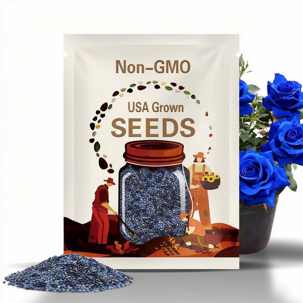 20 Blue Rose Seeds – Unique and Special Rose Variety with Deep Blue Blooms, Romantic Garden Flower for Pots, Borders, and Floral Displays